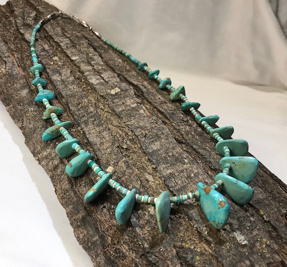 Vintage Native American Graduated Turquoise Slab … - image 7