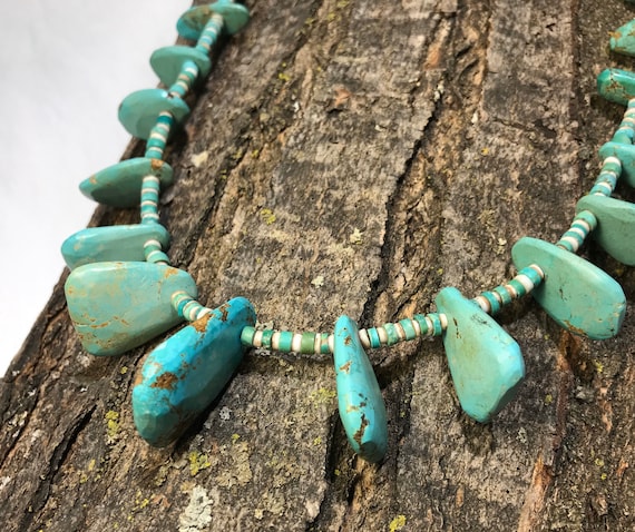 Vintage Native American Graduated Turquoise Slab … - image 9