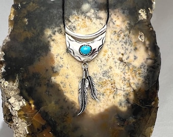 Vintage Navajo R. Tom Sterling Silver Turquoise Ring | Teardrop