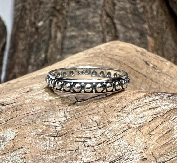 Repeating Drops Design Sterling Silver Ring Band … - image 10