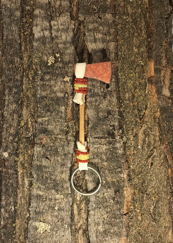 Plains native american pipestone beaded leather minia gem