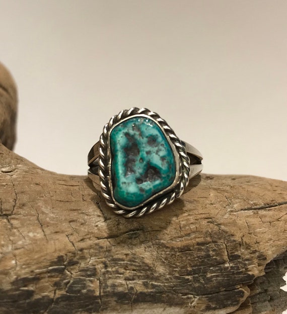 Vintage Native American Southwest Turquoise Sterl… - image 1