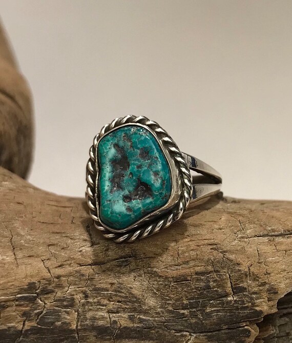 Vintage Native American Southwest Turquoise Sterl… - image 5