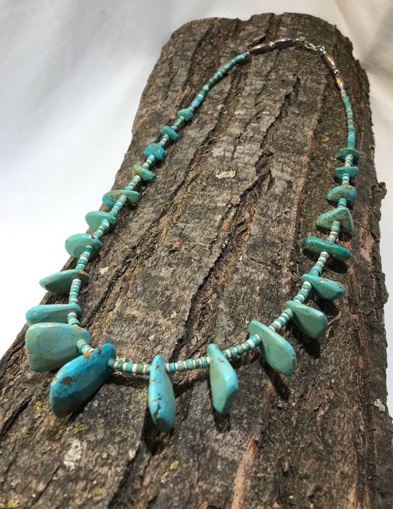 Vintage Native American Graduated Turquoise Slab … - image 8