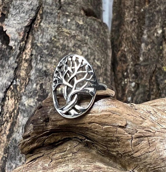 Openwork Twisted Tree Design Sterling Silver Ring… - image 13