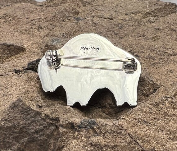 Solid Cast Sterling Silver Bison Brooch - image 7