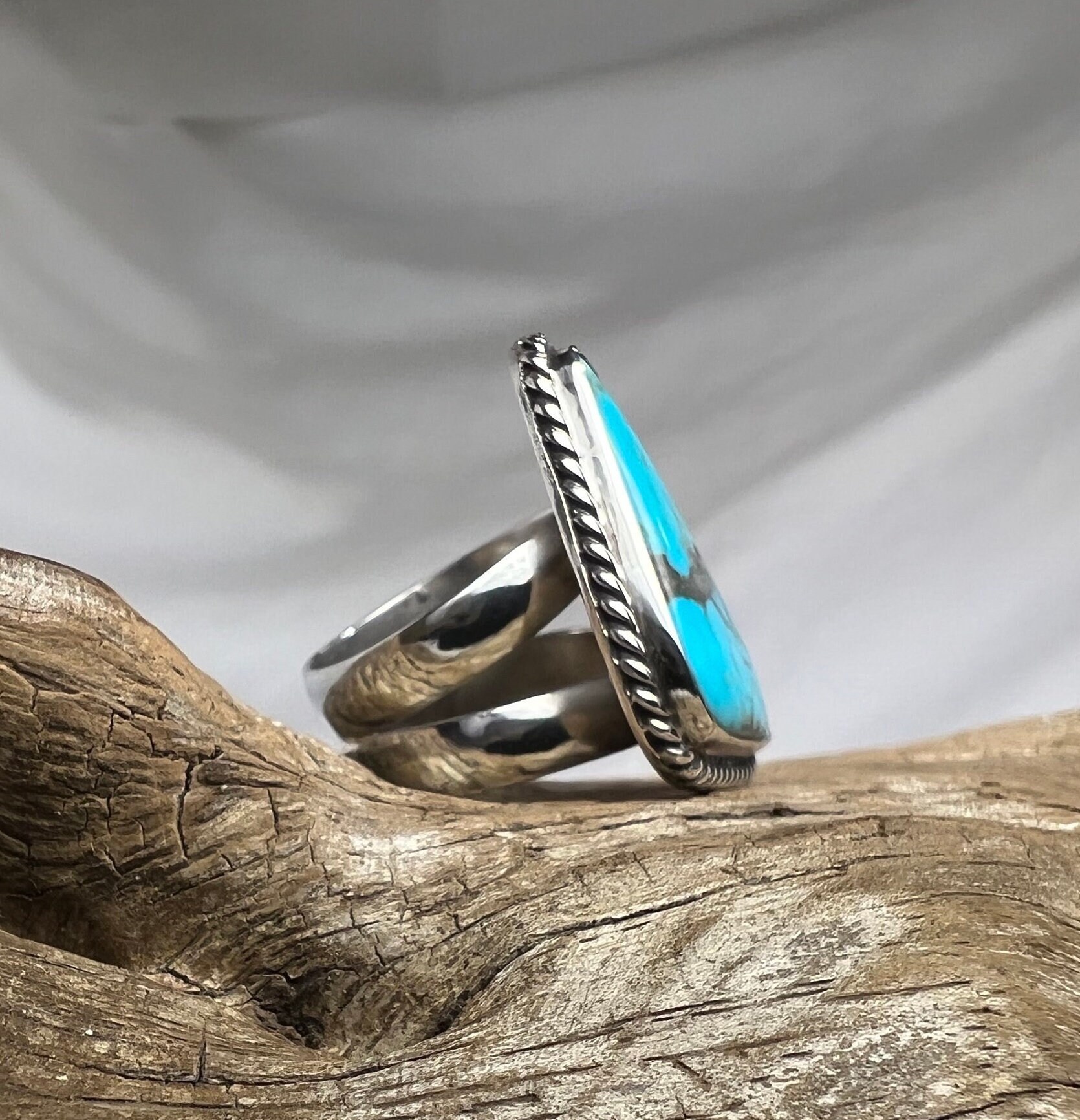 Kingman Mine Southwest Turquoise Hand Fabricated Sterling Silver Ring ...