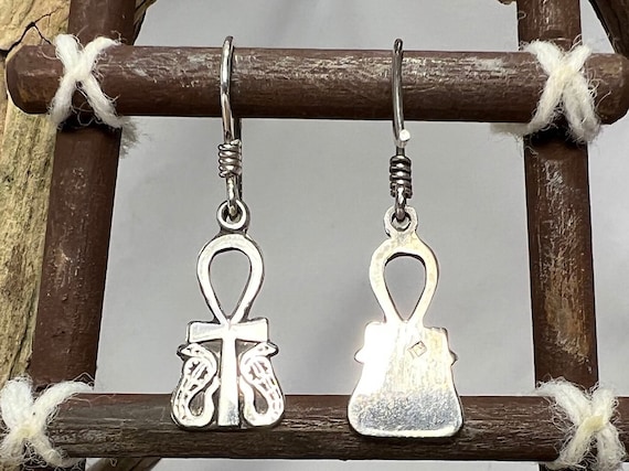 Ankh with Cobras Design Egyptian Silver Earrings … - image 8
