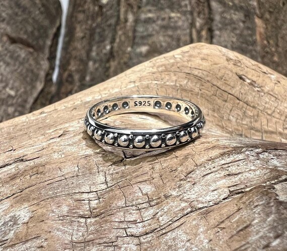 Repeating Drops Design Sterling Silver Ring Band … - image 9