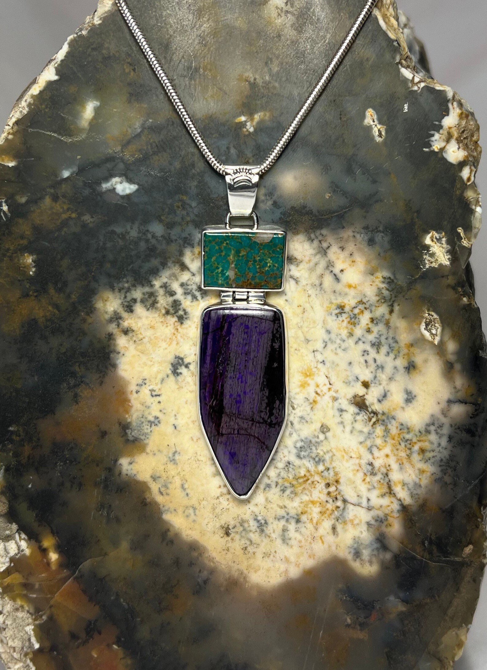 超希少!VTG NAVAJO 1960's STERLING SILVER PURPLE STONE CHARM