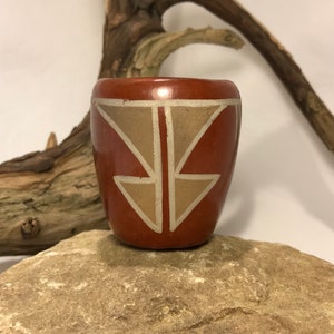 Vintage Santa Clara Pueblo Pottery Redware Small Pot - 1970’s