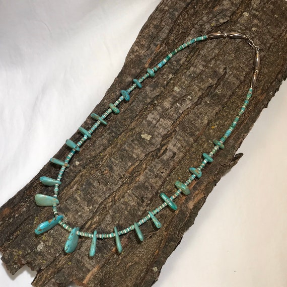 Vintage Native American Graduated Turquoise Slab … - image 4