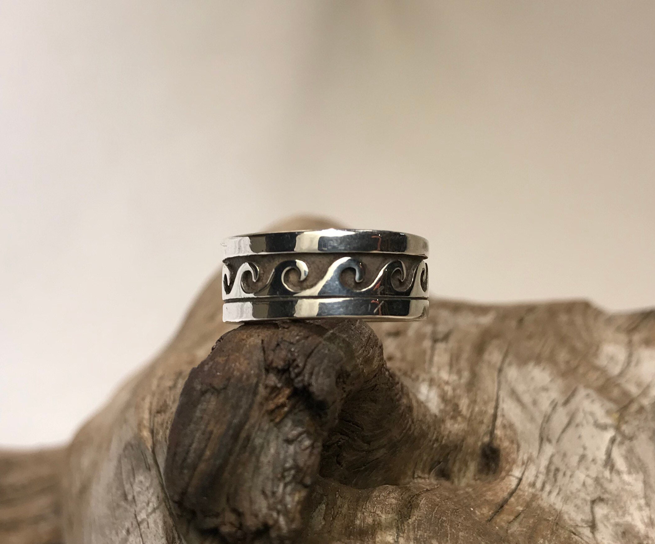 Native American Style Tribal Wave Design Sterling Silver Ring - Etsy