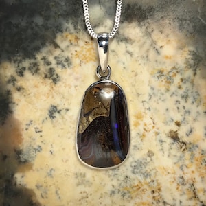 Australian Boulder Opal Sterling Silver Pendant