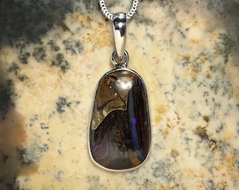 Australian Boulder Opal Sterling Silver Pendant