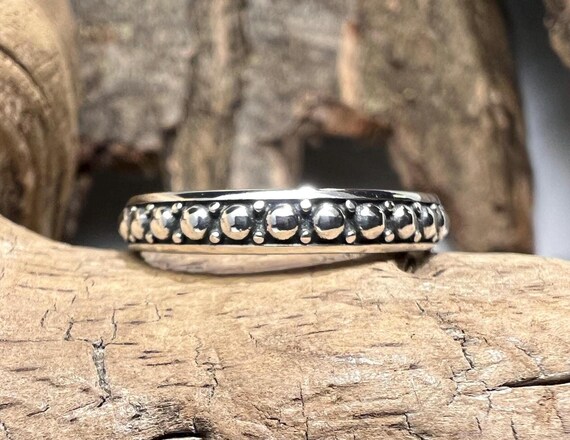 Repeating Drops Design Sterling Silver Ring Band … - image 2