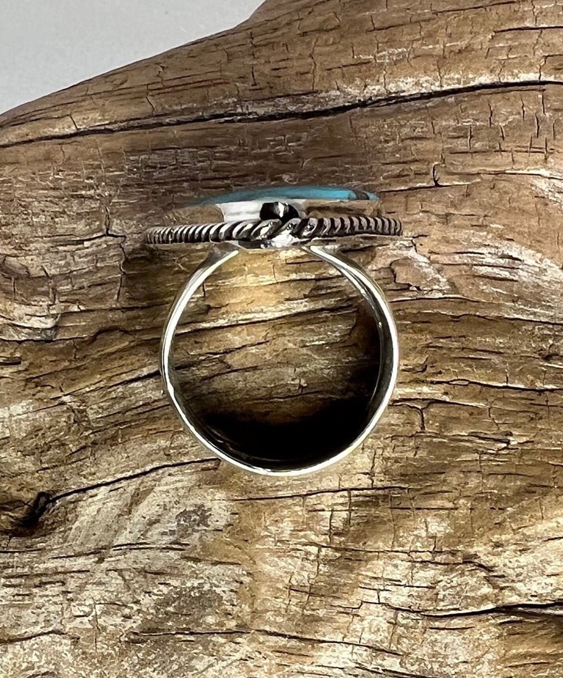 Kingman Mine Southwest Turquoise Hand Fabricated Sterling Silver Ring ...