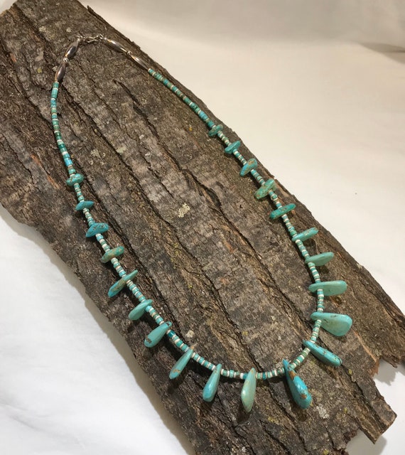Vintage Native American Graduated Turquoise Slab … - image 2