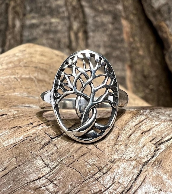 Openwork Twisted Tree Design Sterling Silver Ring… - image 14