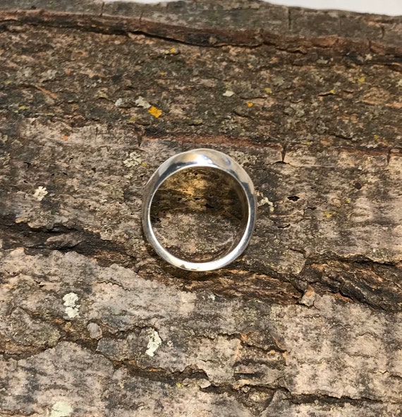 Ridge Patterned Heavy Solid Sterling Silver Ring … - image 7