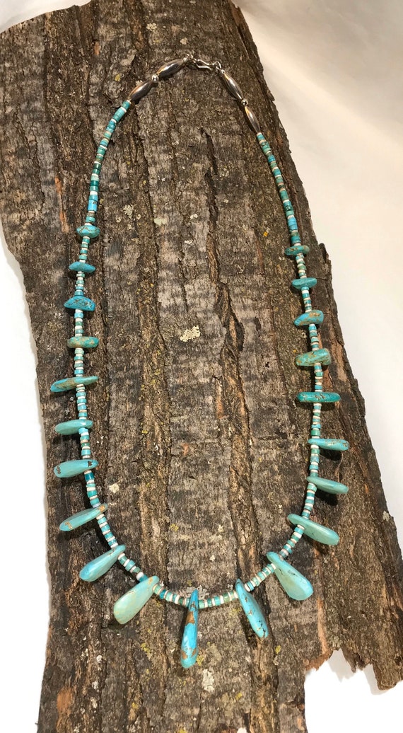 Vintage Native American Graduated Turquoise Slab … - image 10