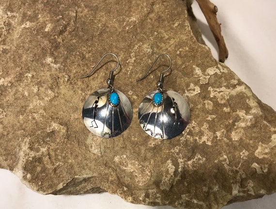 Native American Turquoise and Sterling Silver Kok… - image 2