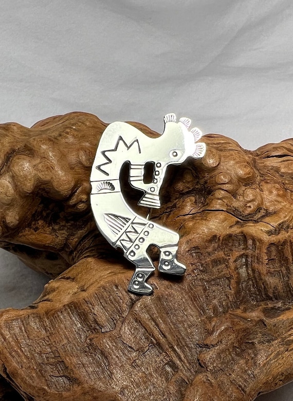 Navajo Kokopelli Design Sterling Silver Pendant / 