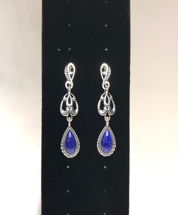 Intricate Southwestern Lapis Sterling Silver Earrings Intricate Southwestern Lapis Sterling Silver Earrings