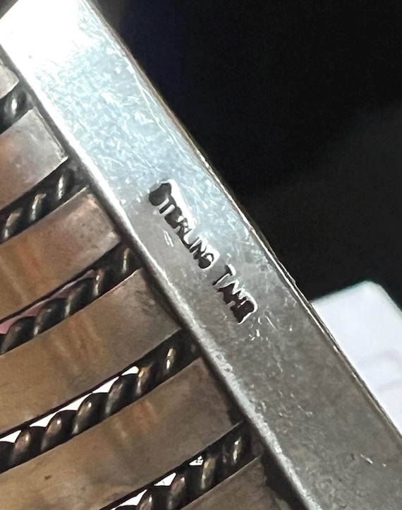 Solid Sterling Silver Wide Navajo Cuff Bracelet -… - image 10