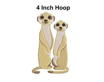 Ma & Pa Meerkats 3 Files Ma, P,  Ma and Pa will fit in a 4x4 hoop this is a Machine Embroidery Design which is an instant download