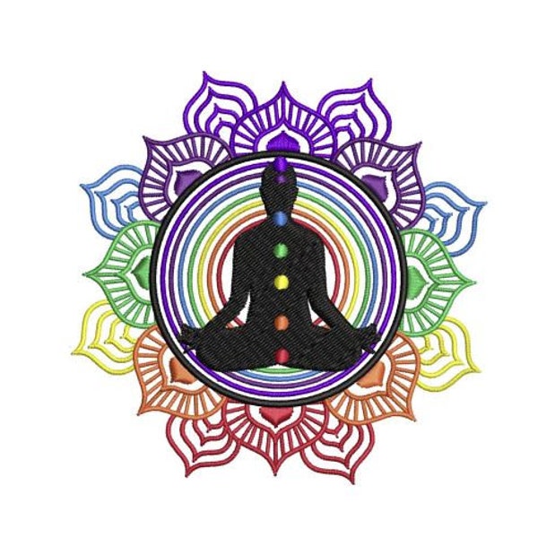 Chakra Boy Small –2 x Designs –Thin and Thick Lines - will fit 4x4 Hoop this is a Machine Embroidery design which is a Instant Download file