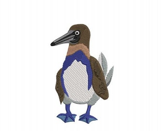 Blue Footed Booby 2 sizes both will fit into a 4x4 Hoop this  is a  Machine Embroidery design which is an instant download