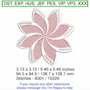 Simple Lotus flower 3.72 x 3.72 / 5.46 x 5.46 Inches Machine Embroidery design which are instant downloads