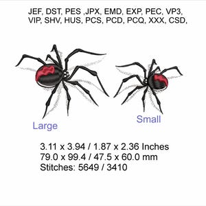 Redback Spider with shadow  Machine Embroidery Hoop Design Instant download