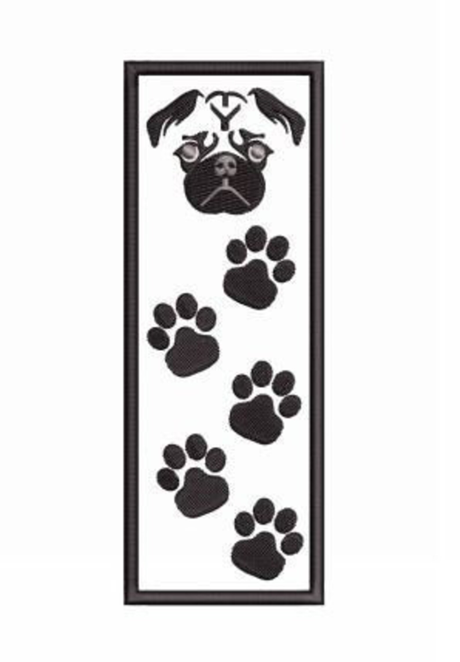 Pug Bookmark Machine Embroidery Design - Etsy