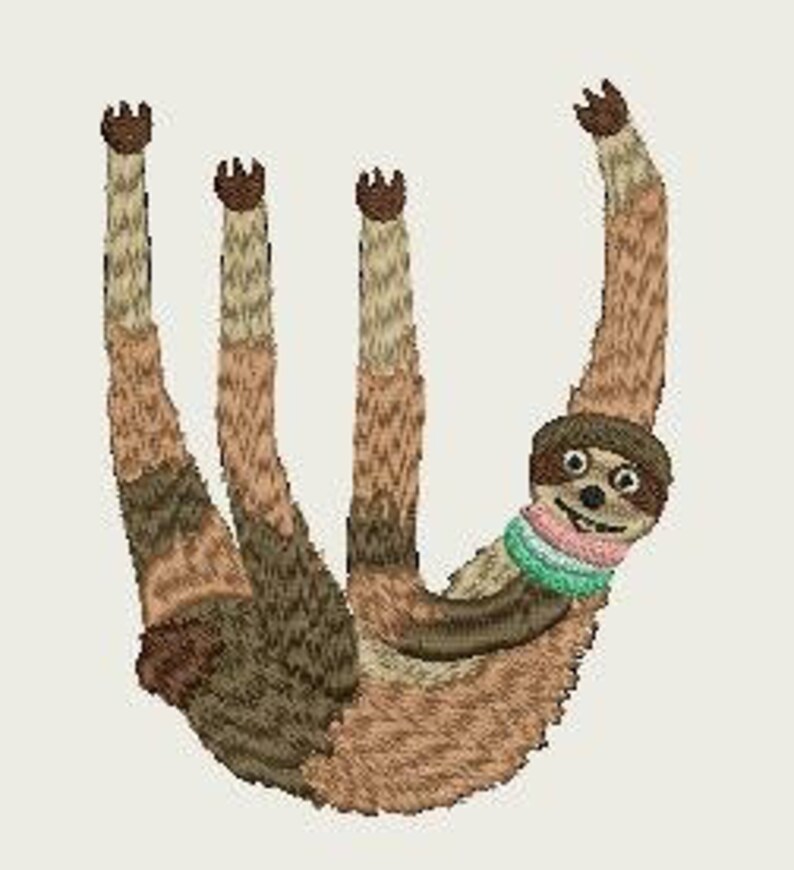 Hanging Sloth Embroidery Hanging Sloth Embroidery