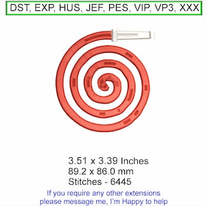 Fire Hose - Size 3.51 x 3.39 Inches  - Machine Embroidery Hoop Design - Digital Download