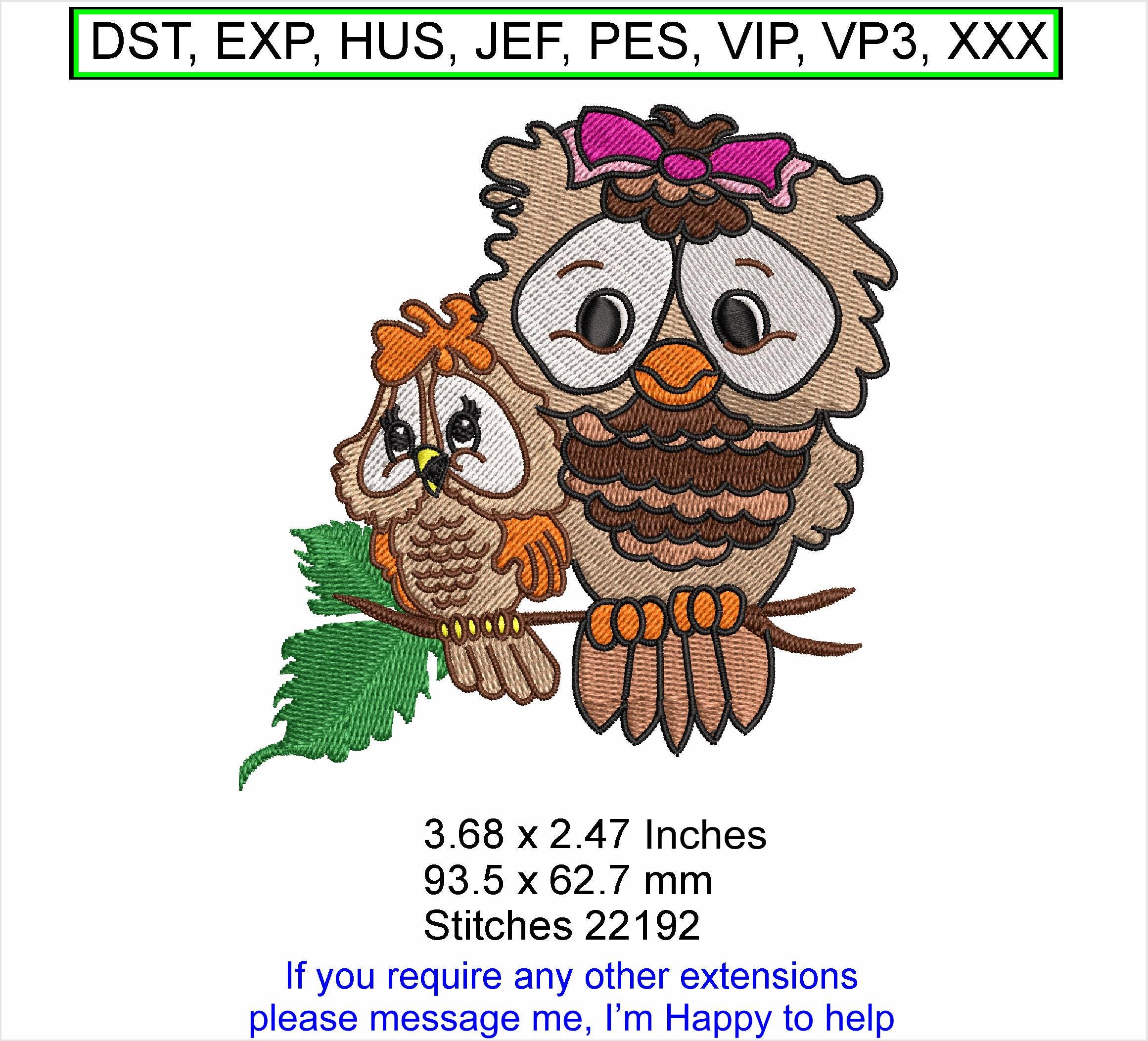 Mother and Baby Owl - Machine Embroidery Hoop Design - Digital Download ITH