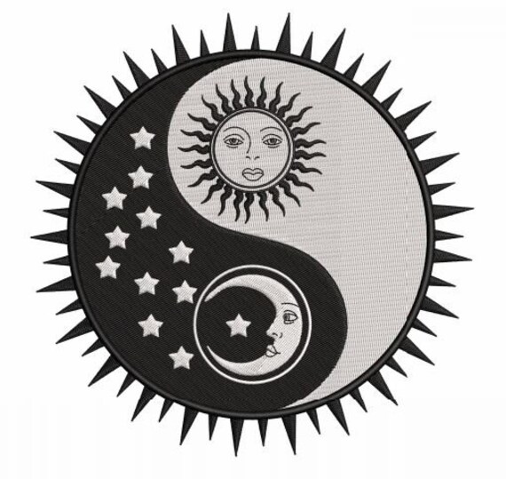 Yin Yang Sun Moon Is A Machine Embroidery Design Etsy 日本 Yin Yang Sun Moon Is A Machine Embroidery Design Etsy 日本