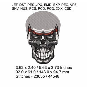 Jack the Skull head Halloween  retro cartoon Machine Embroidery hoop Design - Digital Download