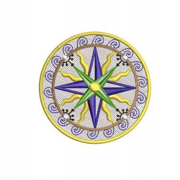 Compass there is 2 designs both will fit 4x4 hoop, This is a Machine Embroidery design which is a instant download