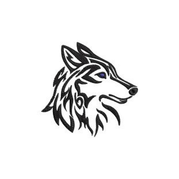 Wolf face will fit 4x4 & 6x6 Hoop this is a Machine Embroidery design which is an instant download