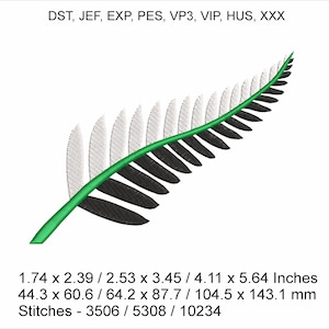 Neuseeland Farn 3 Farben Stickdatei Hoop sofort download