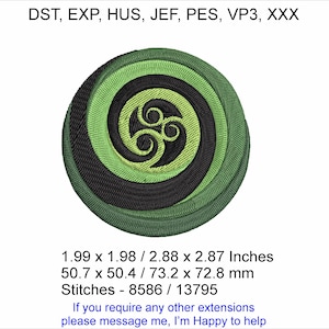 Koru Design Maschinenstickerei (Instant Download)