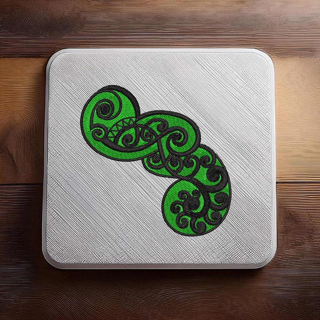 Koru R Lettering Koru Art Deco Machine Embroidery Hoop Design Instant Download - ITH 2 ...