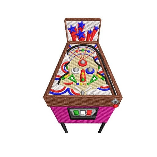 Pinball Machine will fit 4x4 Hoop this is a  Machine Embroidery design which is an instant download