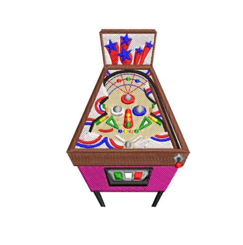 Pinball Machine will fit 4x4 Hoop this is a Machine Embroidery design which is an instant download image 1