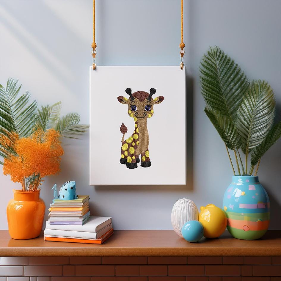Gerry the Giraffe - Machine Embroidery Hoop Design - Digital Download ...