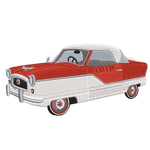 Nash Metropolitan Car 2 Styles - Left & Right hand drive  USA 3.73 x 5.39 / NZ 2.73 x 2.41 Inches Machine Embroidery design