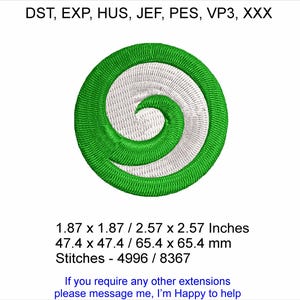 Koru Design No 1 - 2 Größen 50x40 cm - Maschinenstickerei Rahmen - Digitaler Download